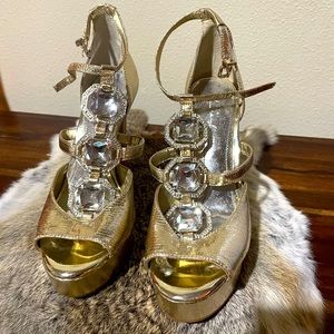 Gianni Bini Platinum Collection Jewel Open Toe